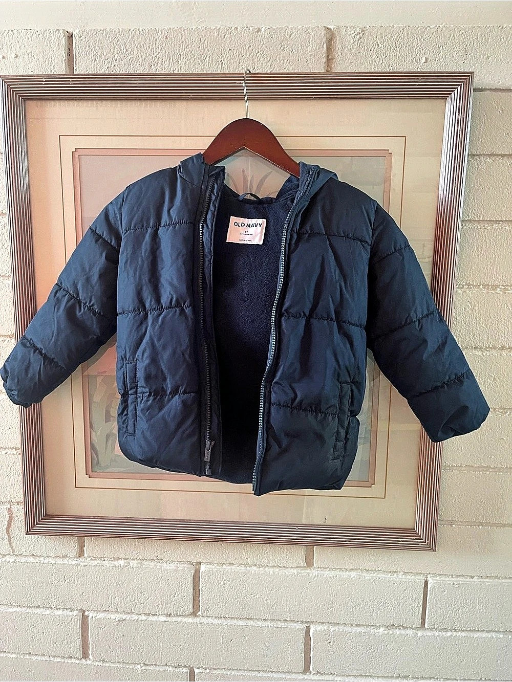Old Navy Water-Resistant Hooded Puffer Jacket Boys 5T Blue NWT
